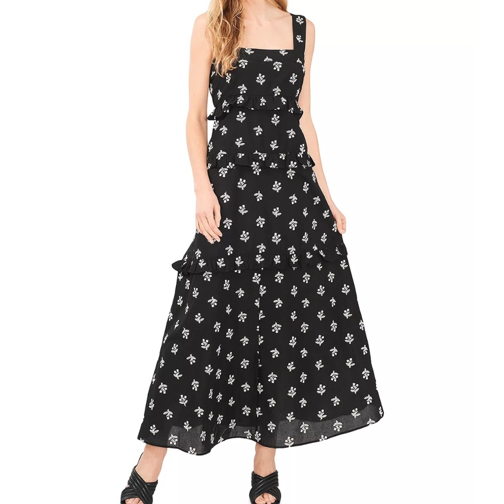 Black Cece Floral Embroidered Maxi Dress Size 2